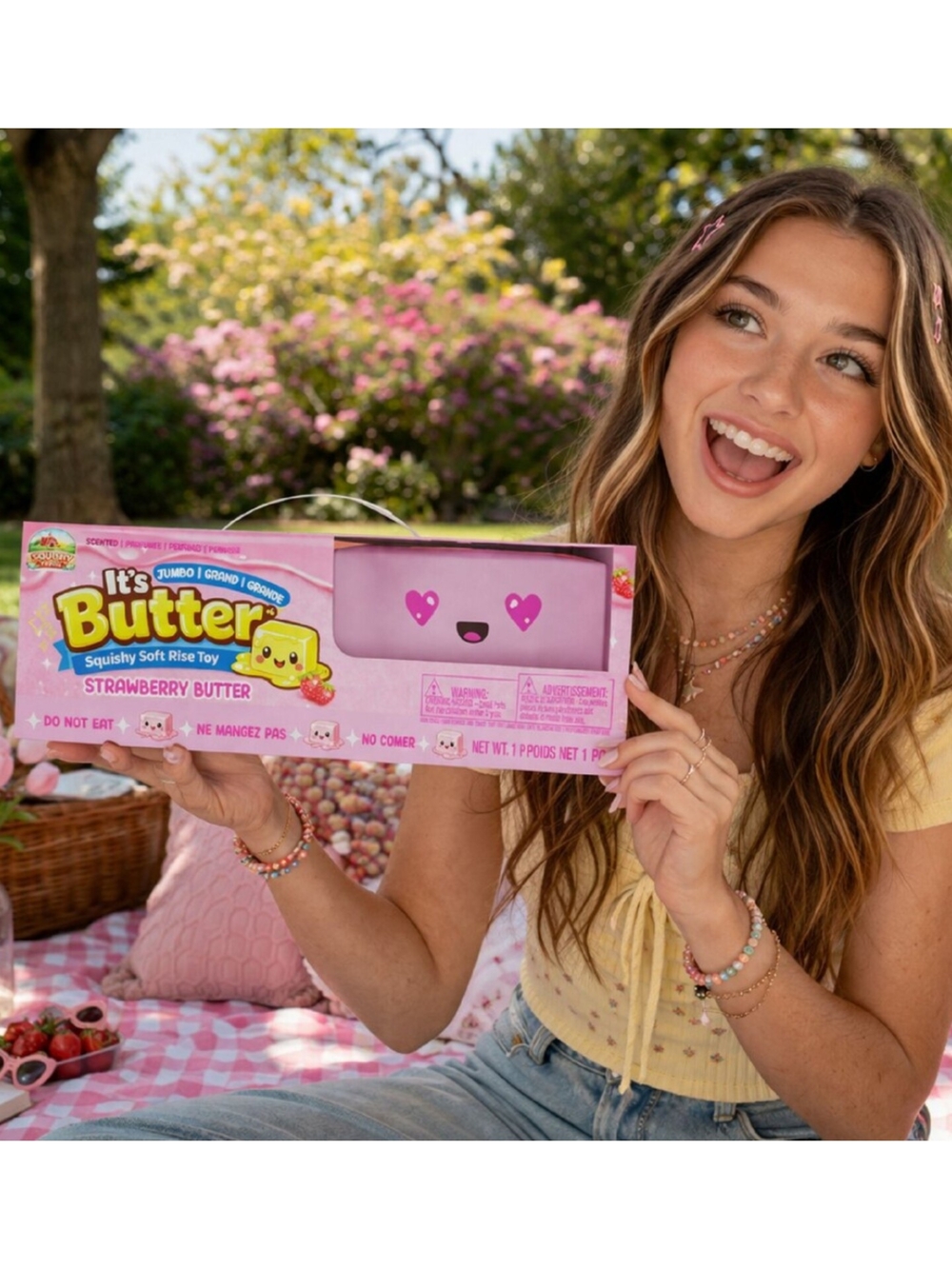 It’s Butter Strawberry Butter Jumbo Squishy Toy - Pink